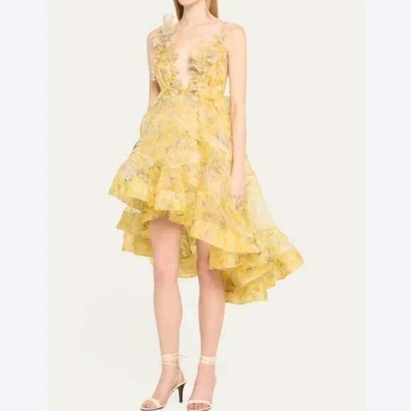 NWT Authentic Zimmerman Asymmetrical Harmony Peony Floral Dress SZ 1  US 6 - Picture 2 of 15